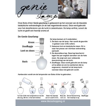 IF2829 - A5 Informatiekaart - Genie aroma lamp Boles d'olor