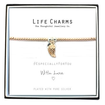 480702W - Life Charms - EFYENC002WING - Bracelets gold-silver angel wing and heart