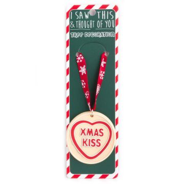 ISXM0130 Tree Decoration - Xmas Kiss Loveheart