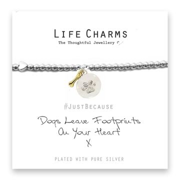 480277 Life Charms - LC077BW - Just because - Dogs Leave Footprints