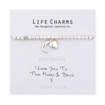 480278 Life Charms - LC078BW - Just because - Love You to the Moon and Back