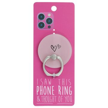 Phone Ring Holder - PR070 - I Saw This Phone Ring - Pink Hearts