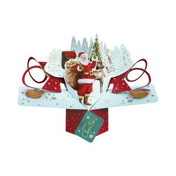 POP UP kaart - XMAS - XPOP062 - Santa with Sleight and Reindeer 