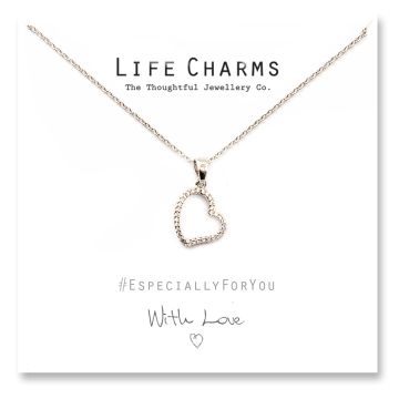 480502 - Life Charms - YY02 - Necklace Silver CZ Open Heart