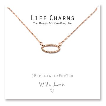 480507 - Life Charms - YY07 - Necklace Rose Gold CZ Oval