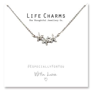 480512 - Life Charms - YY12 - Necklace Silver CZ Flower