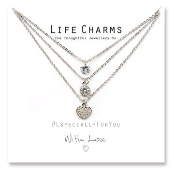 480517 - Life Charms - YY17 - Necklace 3 layer Heart Waterfall